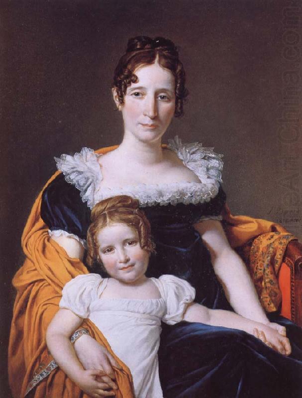 Jacques-Louis David Portrait of the Vicomtesse Vilain XIV and her Daughter china oil painting image